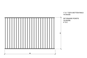 five foot high pool fence panel
